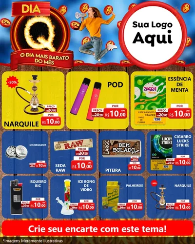 Modelo de Rede Social para Feed Instagram com o tema Dia Q - O Dia Mais Barato Do Mês para Tabacaria