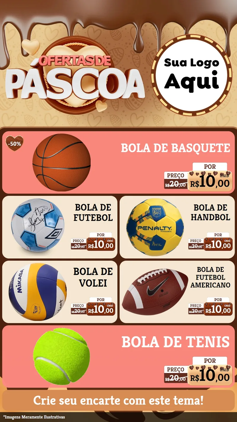 Modelo de TV para TV Vertical com o tema Ofertas de Páscoa para Artigos Esportivos