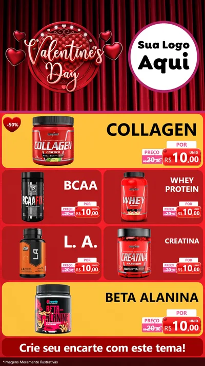 Modelo de TV para TV Vertical com o tema Valentine's Day para Suplementos alimentares