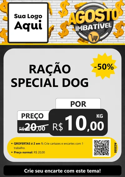 Modelo de Cartaz para Cartaz A4 Vertical com o tema Agosto imbatível para Pet Shop