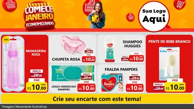 Modelo de TV para TV Horizontal com o tema Comece Janeiro Economizando para Bebês