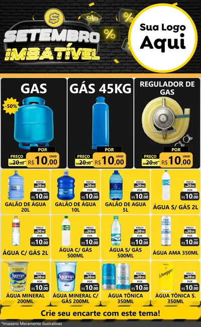 Modelo de Encarte para Encarte Grande com o tema Setembro Imbatível para Água e gás