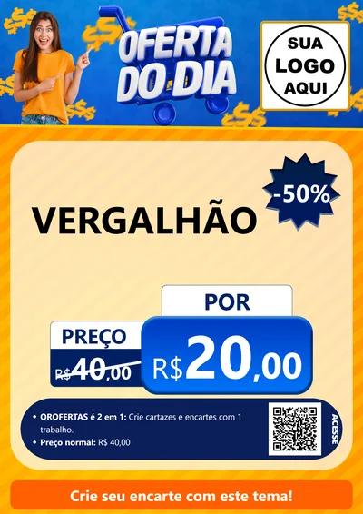 Modelo de Cartaz para Cartaz A4 Vertical com o tema Oferta do Dia para Ferragens