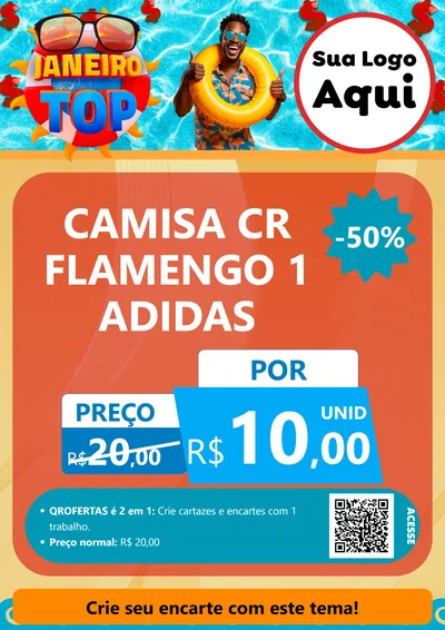 Modelo de Cartaz para Cartaz A4 Vertical com o tema Janeiro Top para Roupas e acessórios