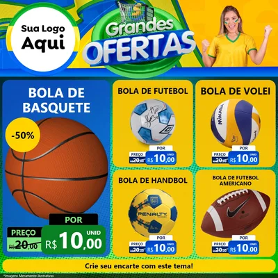Modelo de Rede Social para Feed Facebook com o tema Grandes Ofertas para Artigos Esportivos