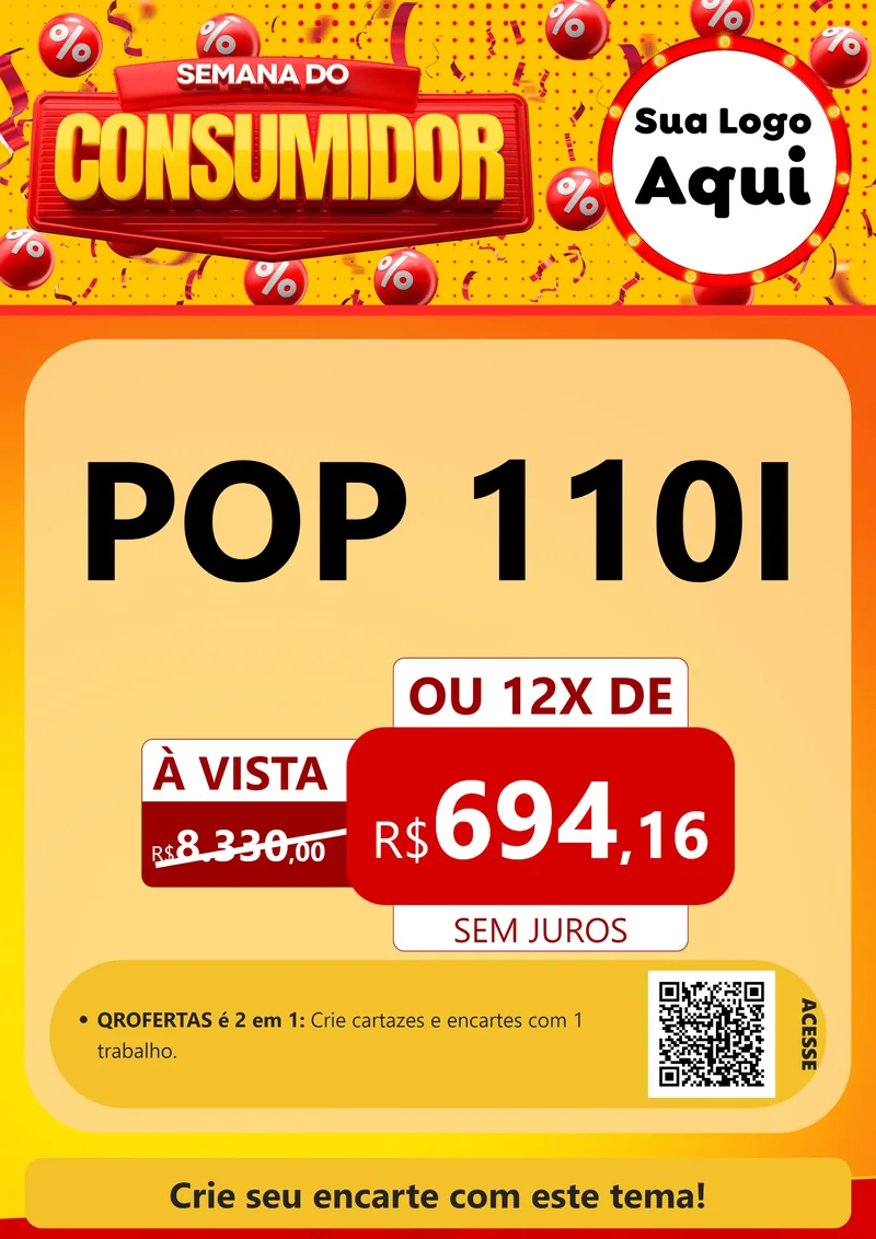Modelo de Cartaz para Cartaz A4 Vertical com o tema Semana do Consumidor para Concessionaria de Motos