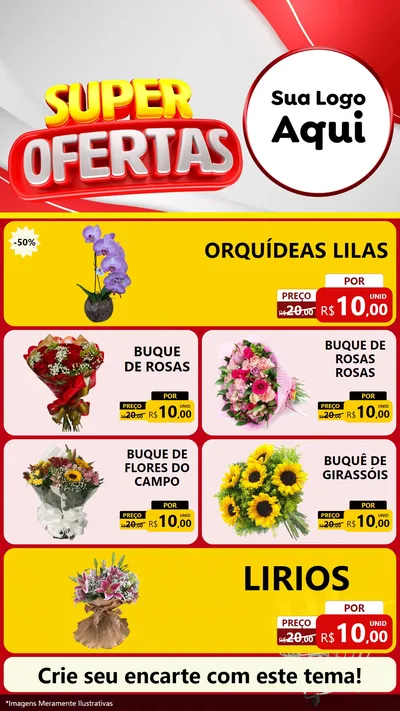 Modelo de TV para TV Vertical com o tema Super Ofertas para Floricultura e jardim