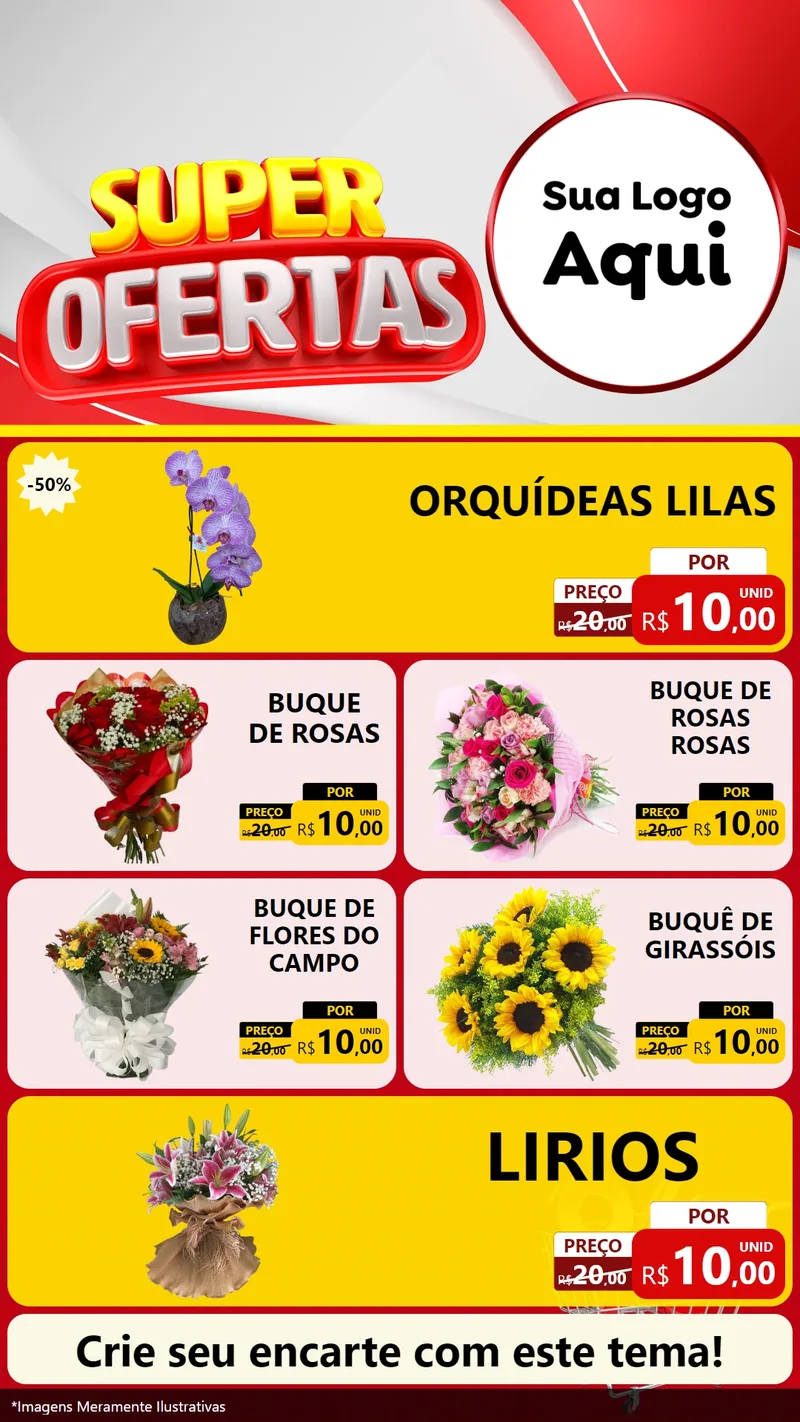 Modelo de TV para TV Vertical com o tema Super Ofertas para Floricultura e jardim