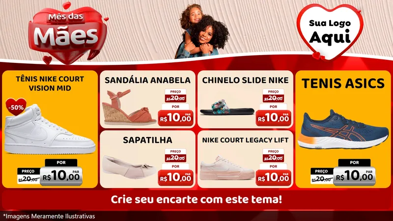 Modelo de TV para TV Horizontal com o tema Mês das Mães para Calçados