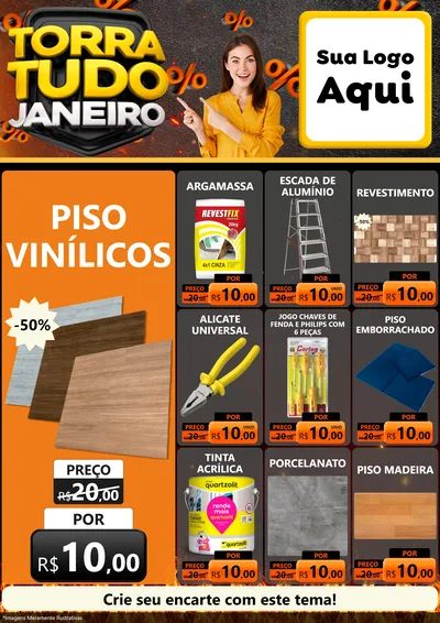 Modelo de Encarte para Encarte A4 Vertical com o tema Torra Tudo Janeiro para Material para Construção