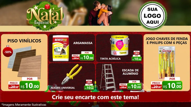 Modelo de TV para TV Horizontal com o tema Natal Especial para Material para Construção