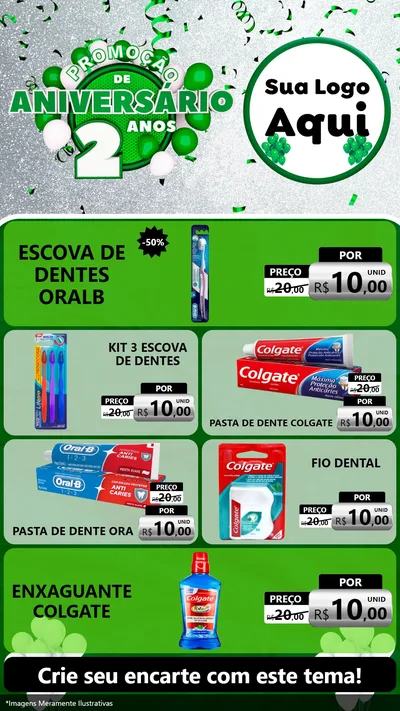 Modelo de TV para TV Vertical com o tema Promoção de Aniversário - 2 Anos para Higiene Pessoal