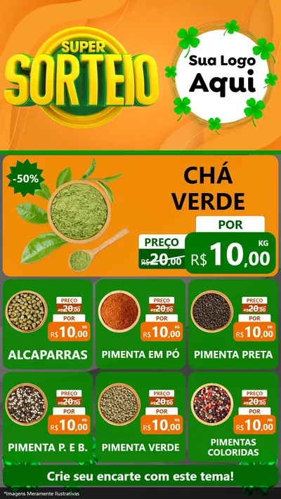Modelo de Rede Social para Stories com o tema Super Sorteio para Produtos Naturais