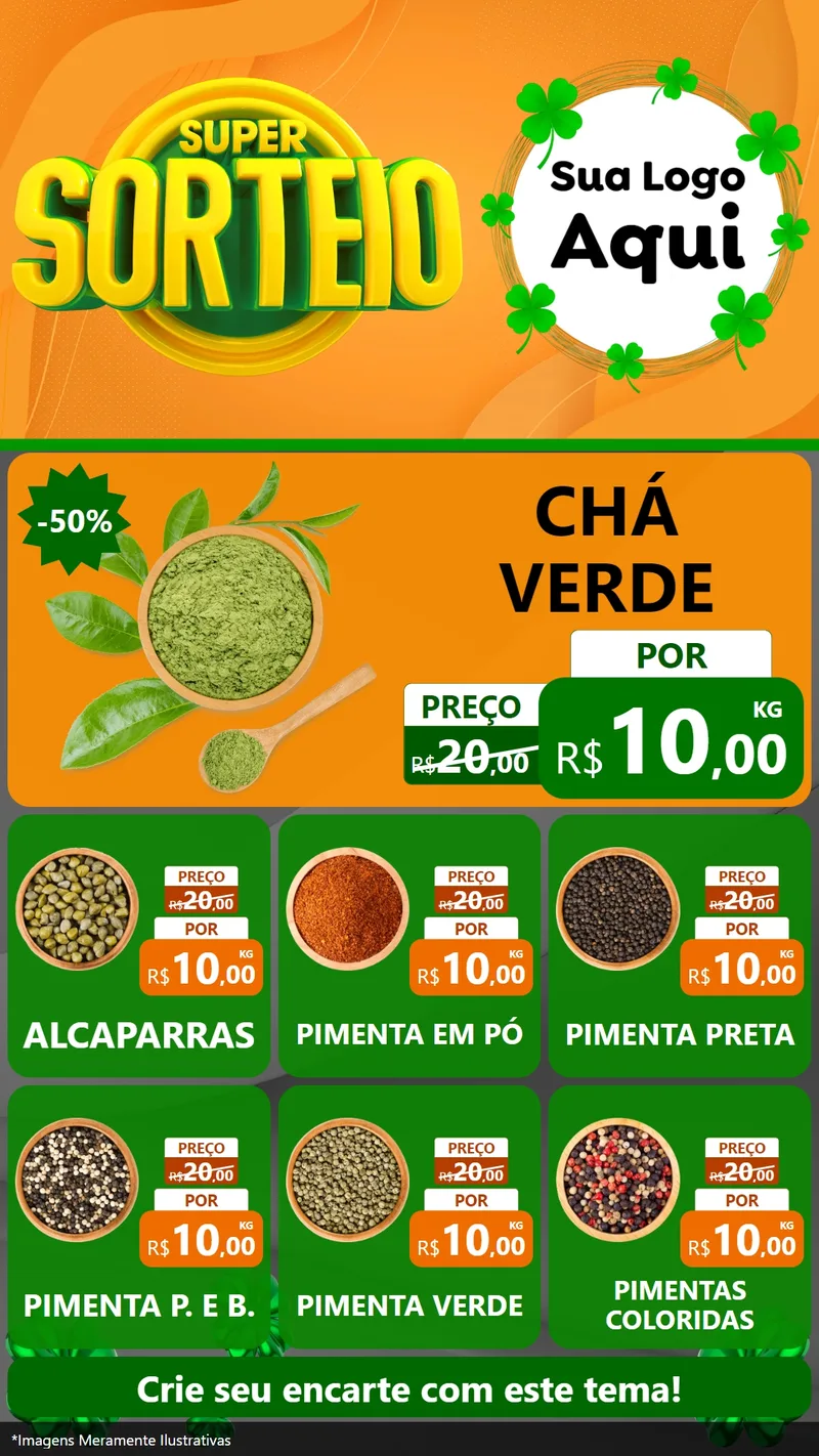 Modelo de Rede Social para Stories com o tema Super Sorteio para Produtos Naturais