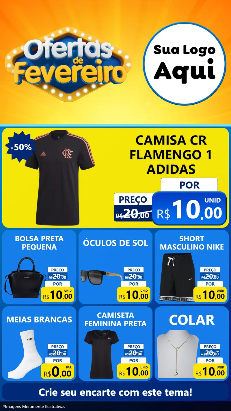 Modelo de Rede Social para Stories com o tema Ofertas de Fevereiro para Roupas e acessórios