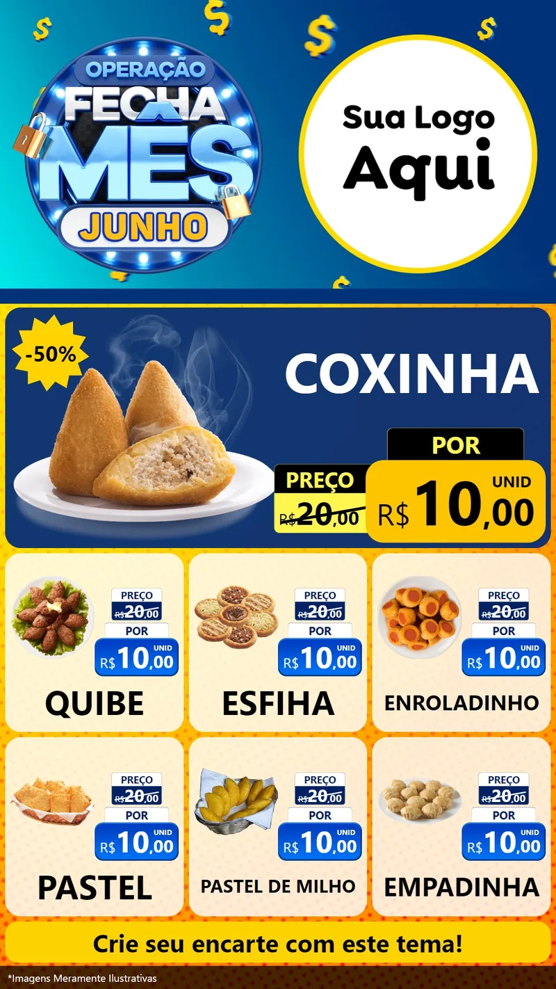 Modelo de Rede Social para Stories com o tema Operação Fecha Mês, Junho para Salgadaria
