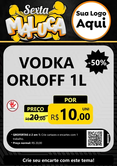 Modelo de Cartaz para Cartaz A4 Vertical com o tema Sexta Maluca para Distribuidora de bebidas