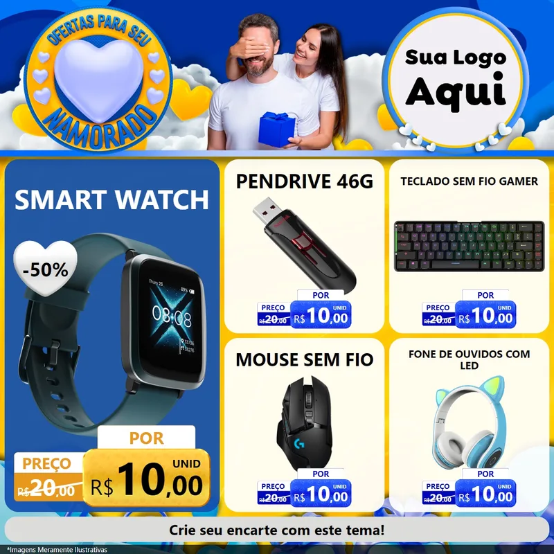 Modelo de Rede Social para Feed Facebook com o tema Ofertas Para Seu Namorado para Informática