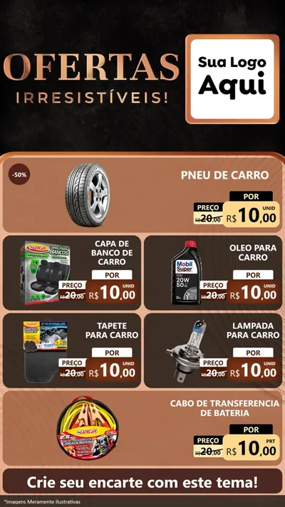 Modelo de TV para TV Vertical com o tema Ofertas Irresistíveis! para Auto peças