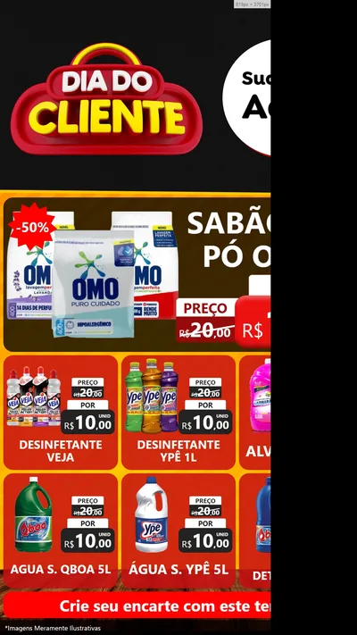 Modelo de Rede Social para Stories com o tema Dia do Cliente para Produtos de Limpeza