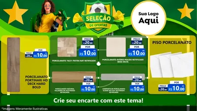 Modelo de TV para TV Horizontal com o tema Seleção de Ofertas - Copa para Pisos e revestimentos