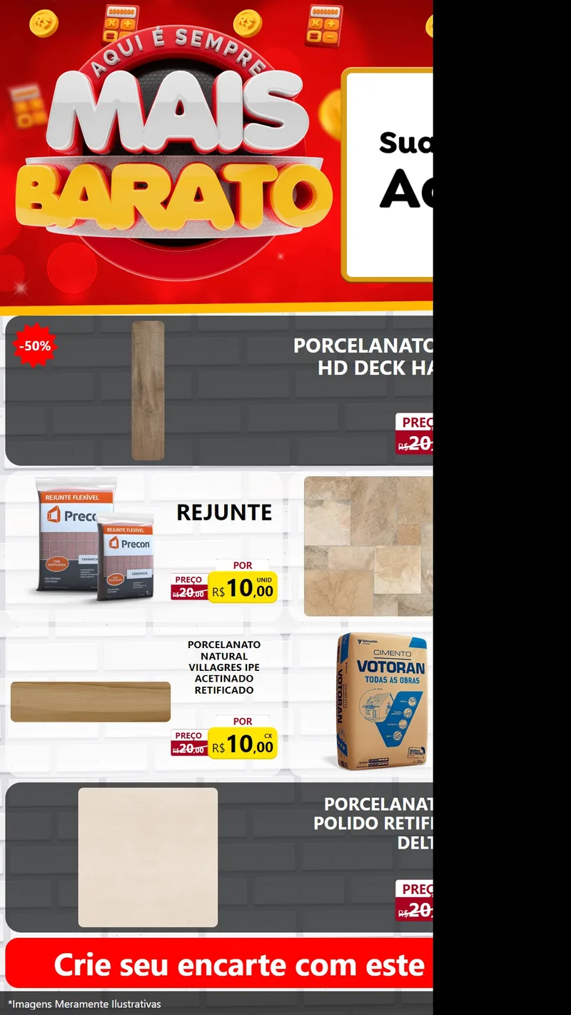 Modelo de TV para TV Vertical com o tema Mais Barato para Pisos e revestimentos