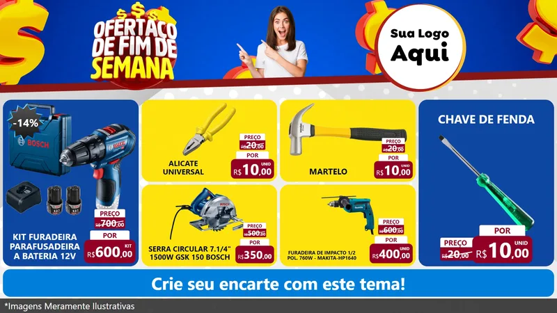 Modelo de TV para TV Horizontal com o tema Ofertaço de Fim de Semana para Maquinas e Ferramentas