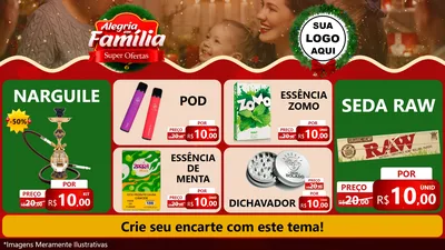 Modelo de TV para TV Horizontal com o tema Alegria Em Família - Super Ofertas para Tabacaria