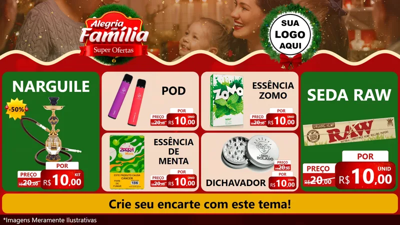 Modelo de TV para TV Horizontal com o tema Alegria Em Família - Super Ofertas para Tabacaria