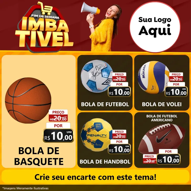 Modelo de Rede Social para Feed Facebook com o tema Fim de Semana Imbatível para Artigos Esportivos