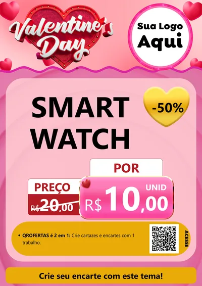 Modelo de Cartaz para Cartaz A4 Vertical com o tema Valentine's Day para Informática