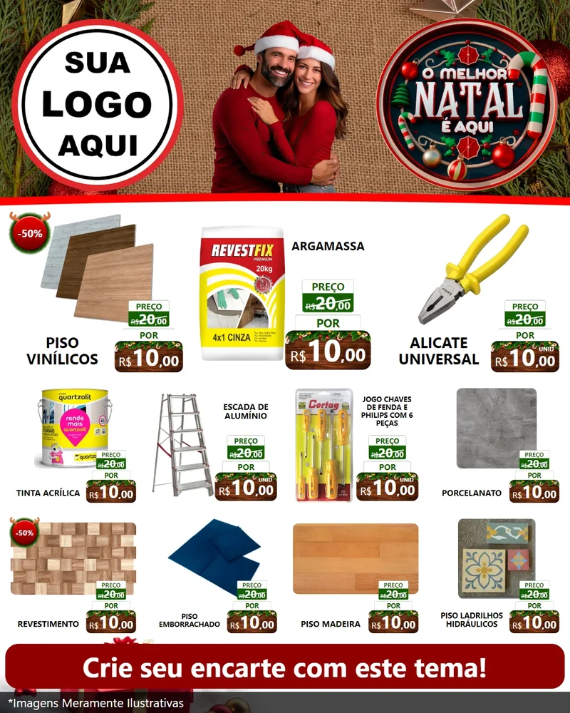 Modelo de Rede Social para Feed Instagram com o tema O Melhor Natal É Aqui para Material para Construção
