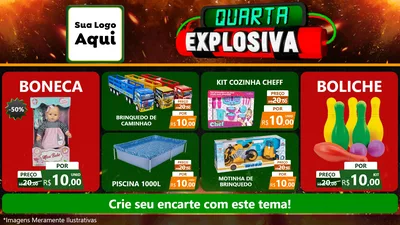 Modelo de TV para TV Horizontal com o tema Quarta Explosiva para Brinquedos