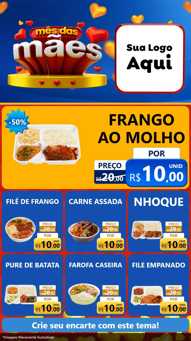 Modelo de Rede Social para Stories com o tema Mês das Mães para Restaurante