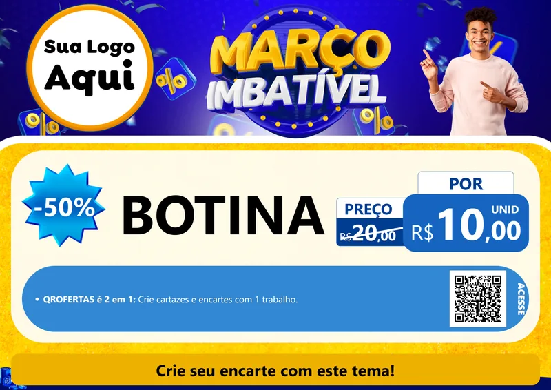 Modelo de Cartaz para Cartaz A4 Horizontal com o tema Março Imbatível para Agropecuária