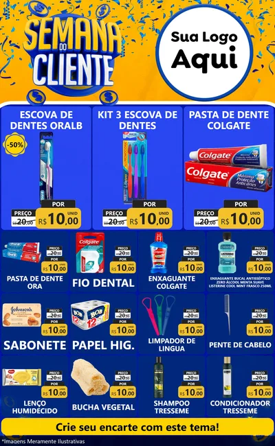 Modelo de Encarte para Encarte Grande com o tema Semana do Cliente para Higiene Pessoal