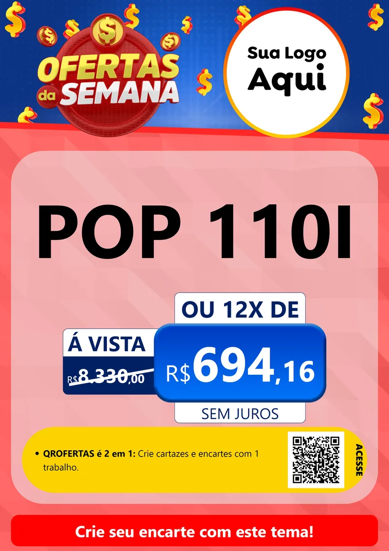 Modelo de Cartaz para Cartaz A4 Vertical com o tema Ofertas Da Semana para Concessionaria de Motos