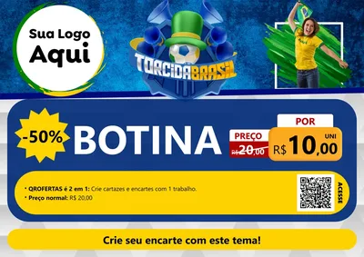 Modelo de Cartaz para Cartaz A4 Horizontal com o tema Torcida Brasil - Copa para Agropecuária
