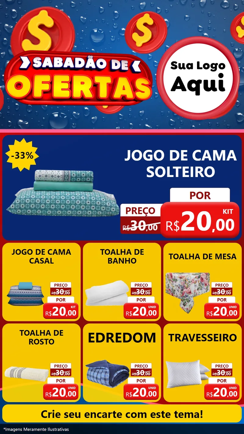 Modelo de Rede Social para Stories com o tema Sabadão de Ofertas para Cama, Mesa e Banho