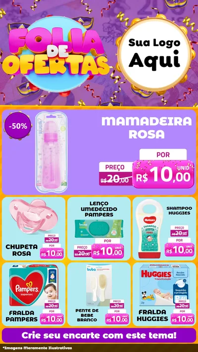 Modelo de Rede Social para Stories com o tema Folia de Ofertas para Bebês