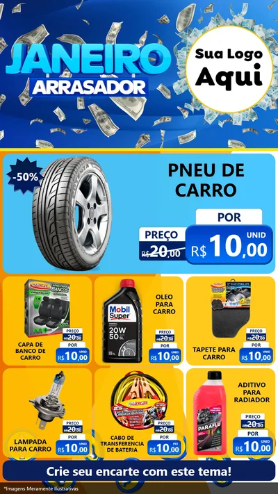 Modelo de Rede Social para Stories com o tema Janeiro Arrasador para Auto peças