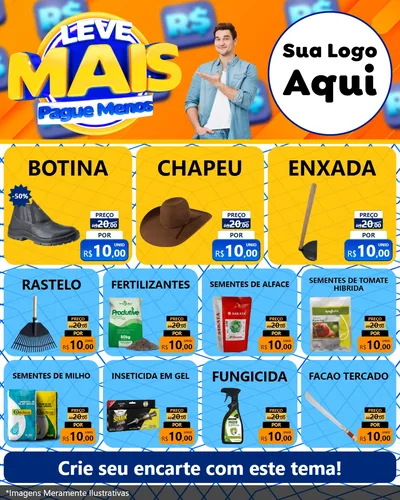 Modelo de Rede Social para Feed Instagram com o tema Leve Mais, Pague Menos para Agropecuária