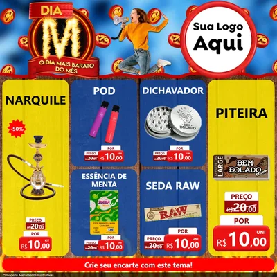 Modelo de Rede Social para Feed Facebook com o tema Dia M - O Dia Mais Barato Do Mês para Tabacaria