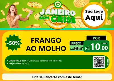 Modelo de Cartaz para Cartaz A4 Horizontal com o tema Janeiro Sem Crise para Restaurante