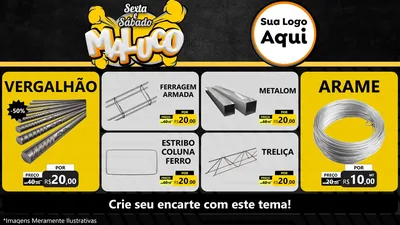 Modelo de TV para TV Horizontal com o tema Sexta e Sábado Maluco para Ferragens