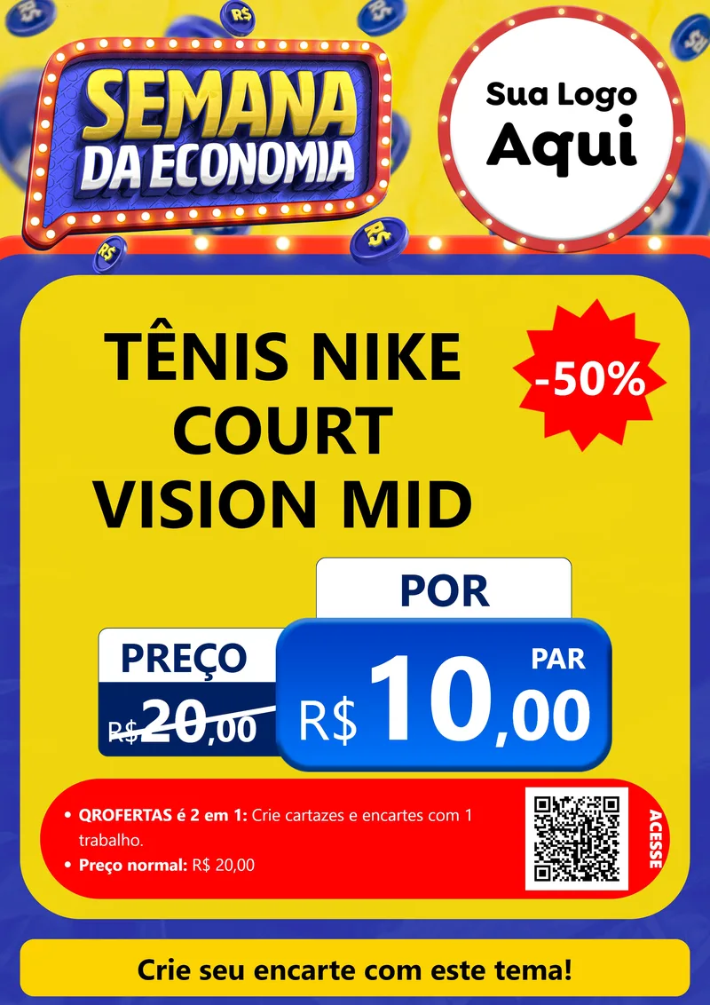 Modelo de Cartaz para Cartaz A4 Vertical com o tema Semana da Economia para Calçados