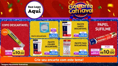 Modelo de TV para TV Horizontal com o tema Esquenta de Carnaval para Embalagens