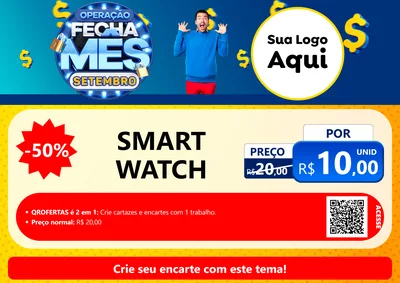 Modelo de Cartaz para Cartaz A4 Horizontal com o tema Operação Fecha Mês Setembro para Informática