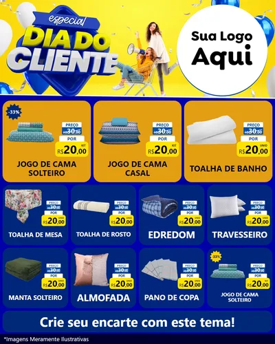 Modelo de Rede Social para Feed Instagram com o tema Especial Dia do Cliente para Cama, Mesa e Banho