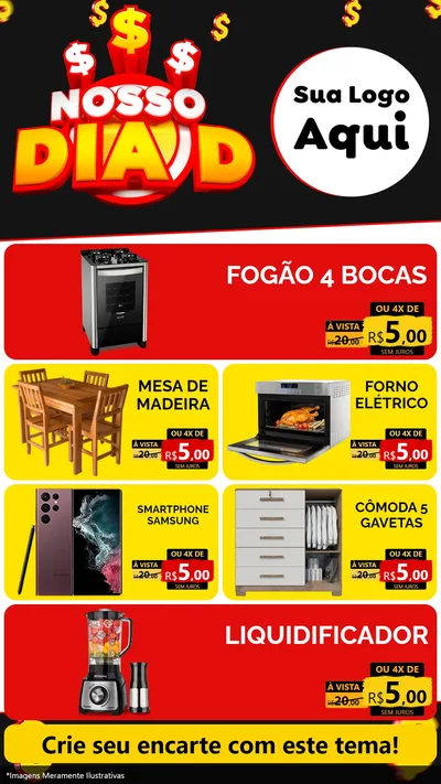 Modelo de TV para TV Vertical com o tema Nosso Dia D para Móveis e Eletro